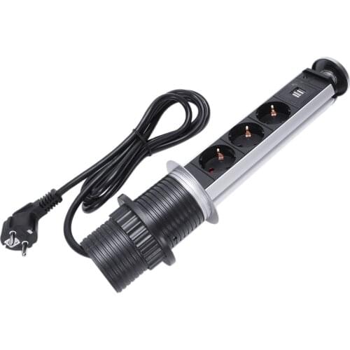 Standard Wall Power Socket Kitchen Office Desktop Socket Countertop Point Pull Retractable Socket Outlet