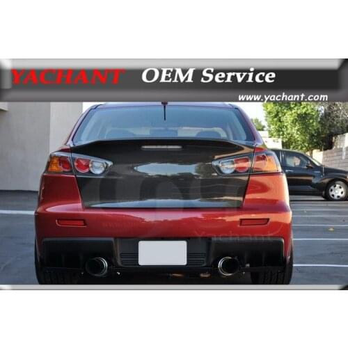Car-Styling Carbon Fiber Rear Trunk Bootlid Fit For 2008-2012 Lancer Evolution EVOX EVO 10 CSL Style Boot Flaps Bootlid Tailgate