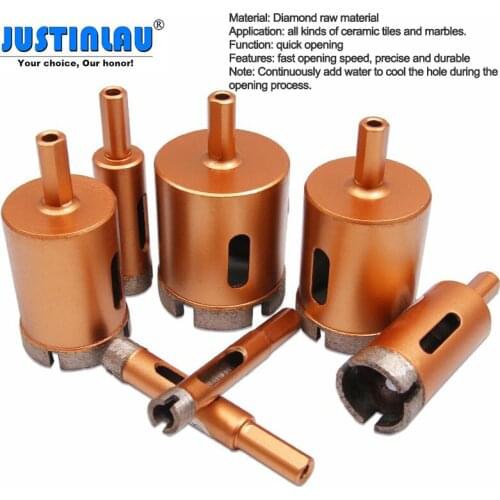 JUSTINLAU 1PC 6-60mm Diamond Bit Drill Bit Wear-resistant Marble Tile Material for Stone Hand Electric Drill Sintered Bit