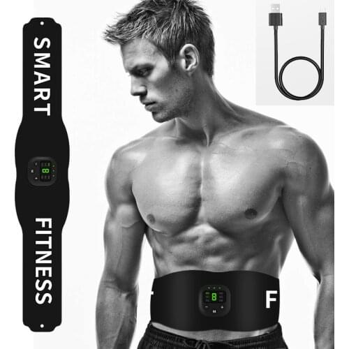 New Electric Stimulation Muscle Muscl Trainer Vibration Fat Burning Slimming Body Belt Fitness Equipment Weight Loss USB Charged