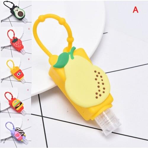 Funny Fruit Food Silicone Mini Hand Sanitizer Holder Travel Portable Safe Gel Holder Hangable Liquid Soap Dispenser Containers