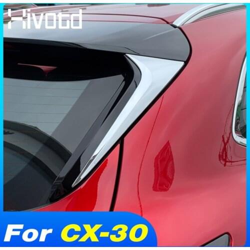 Rear Window Trim Side Spoiler Wing Triangle Cover Exterior Accessories Car Styling Decoration For Mazda CX30 CX-30 2020 2021