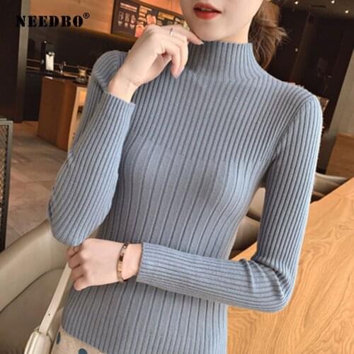 Women Sweater Tops Turtleneck Sweater Women Long Sleeves Pullover Sweater Elastic Bodycon Pull Femme Womens Knitted Sweaters