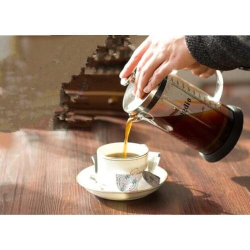 1PC 350ml 600ml Stainless Steel Glass French Press, Boron silicate French Press Coffee Pot, Coffee Maker Tea Pot NO 002