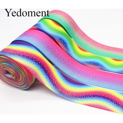 10 Yards 1.5" 38MM Silver Dots Foil Rainbow Printed Grosgrain Ribbon For Hair Bows DIY Crafts Handmade Accessories M19091601