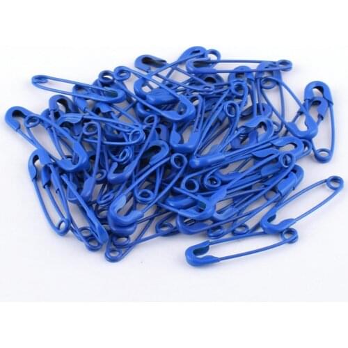 100pcs Blue Mini Safety pins Metal pins Apparel Accessories Marker Tag Small Pins Safe Craft Knitting Cross Stitch Holder DIY Se