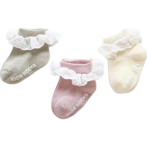 3 Pairs/lot 0 To 3 Years Autumn Winter Newborn Baby Socks Infant Floor Socks Soft Cotton Anti-slip Toddler Socks for Boys Girls