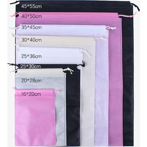50pcs Pink Non-woven Drawstring Bag Clothing And Shoes Dust-proof Heat-sealing Non-woven Bag Environmental Drawstring Bag