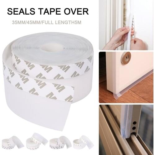 5M Door Bottom Seal Strip Weather Window Rubber Seal Weatherstrip Windproof Dust Self Adhesive Door Windshield Sealing Tape
