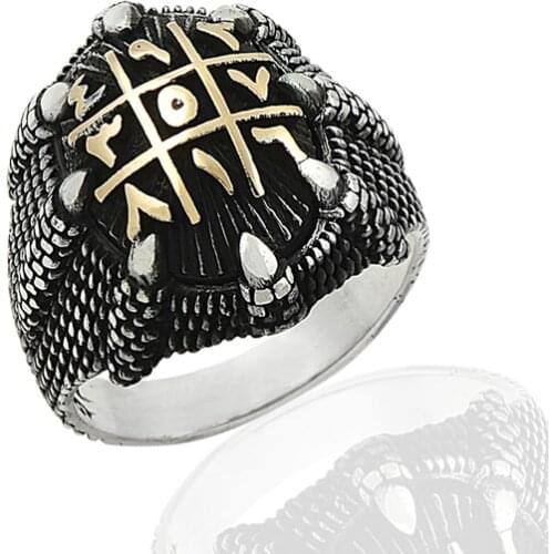 925 Silver Arabic Number Printed Classic Men Rings