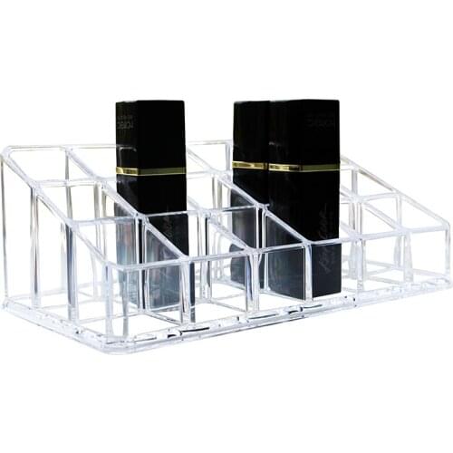 Acrylic Lip Gloss Holder 18 Slots Lipstick Box Display Stand Sundry Storage Box Cosmetic Makeup Organizer Lipstick Holder Case