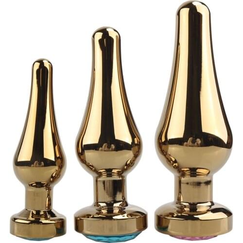 Anal Beads Crystal Jewelry Round Butt Plug Stimulator Sex Toys Dildo Stainless Steel Anal Plug For Gay Couple Adult Game