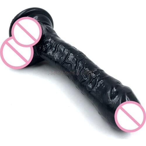 Black Personality foreskin penis Huge soft Dildo,Realistic Penis With Suction Cup,Adult Sex toys for Woman,Health and safe