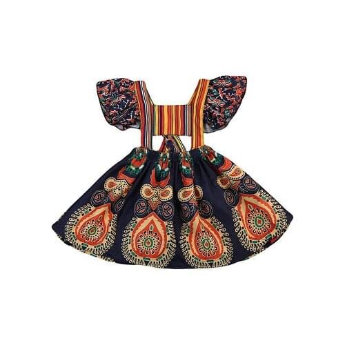 Kids Baby Girls Princess Dress Backless Party Pageant Boho Floral Dresses Size 2-6T