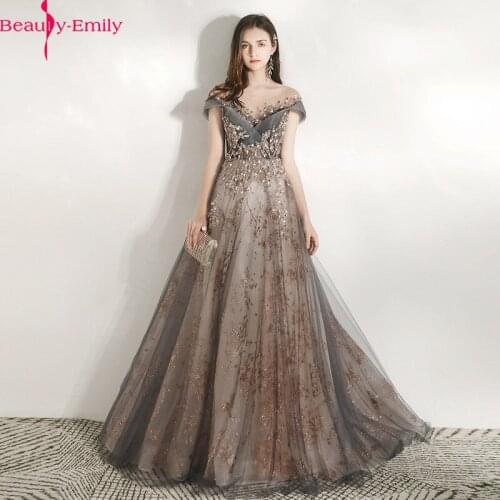 Elegant O Neck Off the Shoulder Lace Crystal Evening Dress Luxurious Beading Lace Up Back Formal Party Dress 3 Colors Available