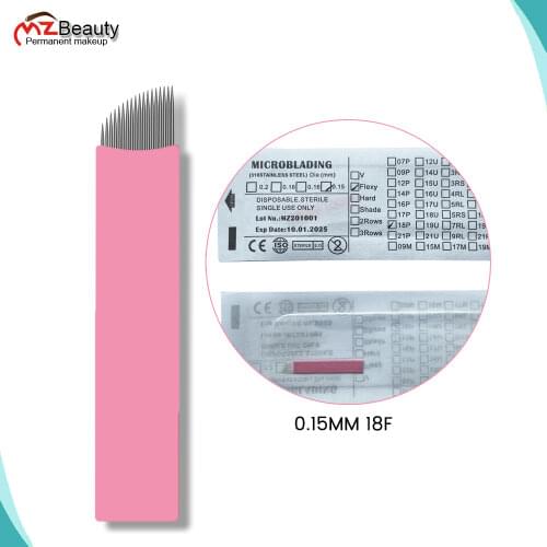 0.15mm Microblading Needle 18Flat Tattoo Needles Tebori Blades With LOT NO. EXP DATE Felix Eyebrow Agujas Microblades For PMU