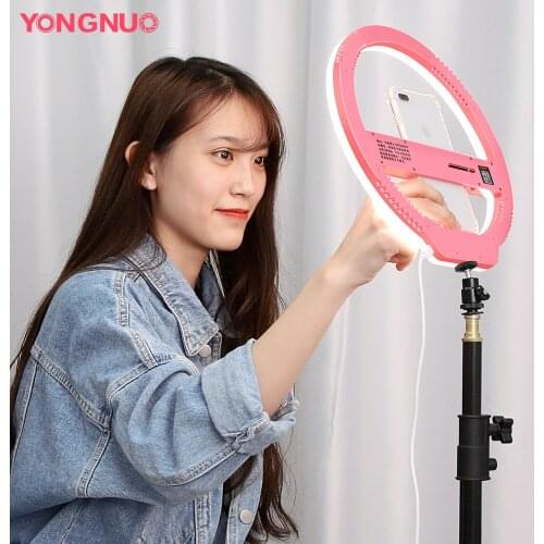 YONGNUO YN128 3200K-5500K Camera Photo Studio Phone Video 128 LED Ring Light Photography Dimmable Ring Lamp
