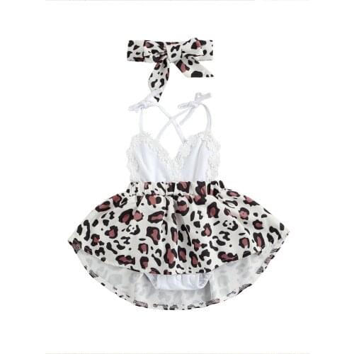 Newborn Baby Girls Clothes Set White Deep V-neck Sleeveless Romper With Headdress Childrens Clothing Summer Two-piece Toddler