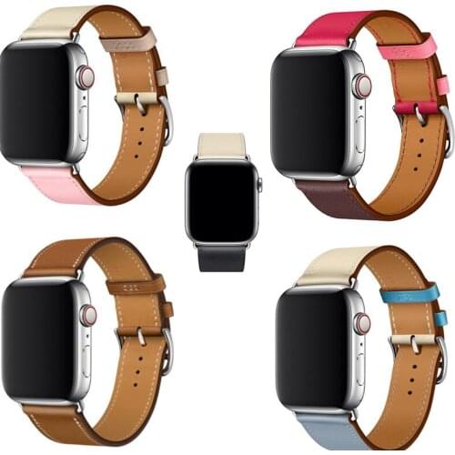 Series 6/5/4/3/2/1 Leather strap For Apple Watch Band Single Tour Wristband Bracelet For iWatch leather loop 44/42/40/38