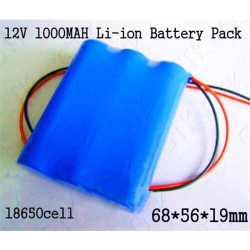12V 1000mah Li ion battery 12v lithium bateria 18650 12V battery for 10W Monitor Mini shower Camp lamp LED Dressing tent lamp