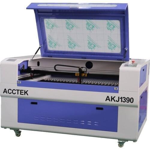 Plywood laser cutting machine AKJ1390 / 150W CO2 laser cutter for sale