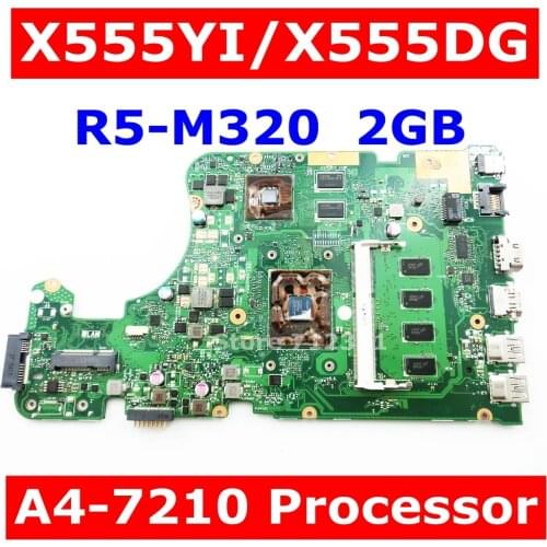 X555YI Motherboard A4-7210CPU 4GB RAM R5-M320 2GB For ASUS X555D A555D X555DG X555YI laptop Mainboard X555DG Mainboard Test ok