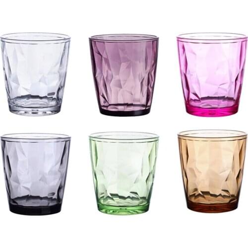 Unbreakable Cup Premium Acrylic Colorful Diamond Drinking Glasses Bar Drink Juice Cup Hotel Restaurant Drink Cup Wine Glasses