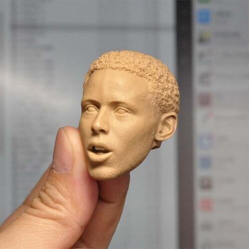 1/6 Scale Famous Sports Star Stephen Curry Unpainted Head Model Open Mouth Version for 12''Figure Body
