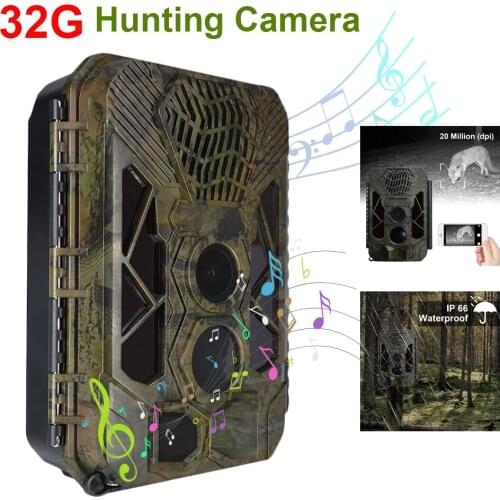20MP Hunting Camera HD 2.7K 1080P Night Vision Sound Monitoring Outdoor Wildlife Trail Camera