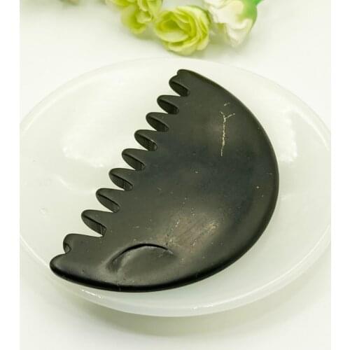 Wholesale 1pcs Natural Shungite Scraping board,Stone Massager,Healing Chakra Balancing,65x38mm