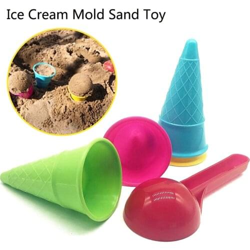 Sand Toy Ice Cream Mold Scoop Plastic Beach Toys For Children Kids Summer Outdoor Pretend Game Water Sand Cake Mould
