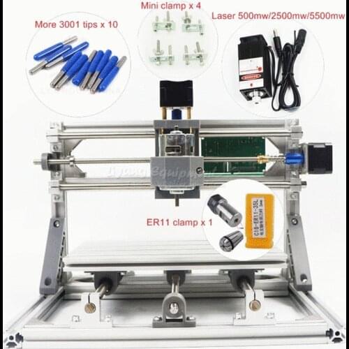 Disassembled pack mini CNC 2418 PRO laser CNC engraving machine with GRBL control