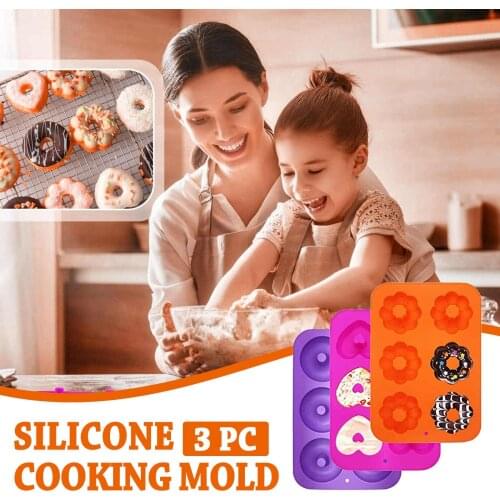3pcs Silicon Cake Tools Silica Gel Mould Chocolate Baking Soap Mold Skating Mould Diy Handmade Cooking Baking Molds Accessories