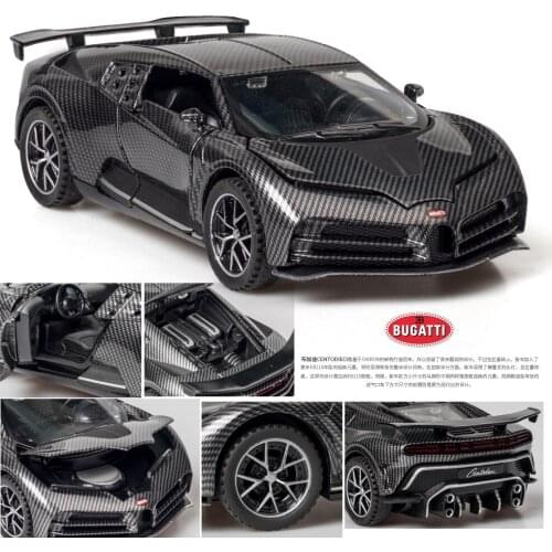 Carbon fiber Bugatti sports car 1:32 alloy car model rebound car model ornaments boys children toy car boys like gifts