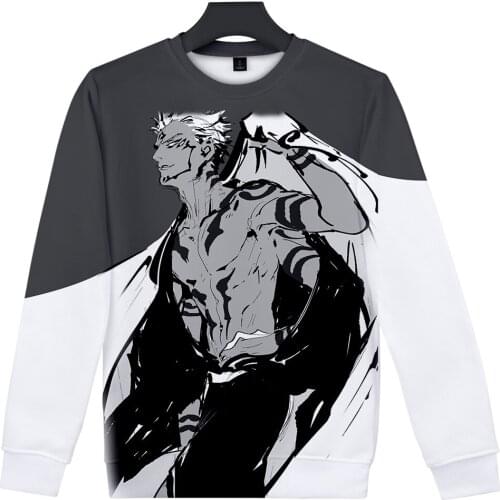 Anime NieuweJujutsu Kaisen Round Neck Sweatershirt Men/Women Casual Pullover 3D Printed Animated Characters Funny Tops oversize