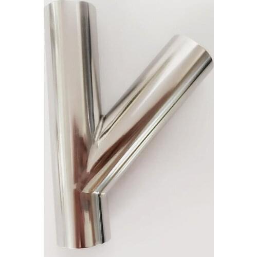 89mm 3.5" Pipe OD Butt Welding Oblique Y-Shaped 3 Way SUS 304 Stainless Sanitary Fitting Spliter Homebrew Beer Wine