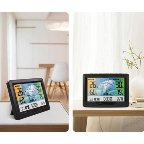 Weather Station Indoor & Outdoor Digital Clock Calendar Time Set Sensor