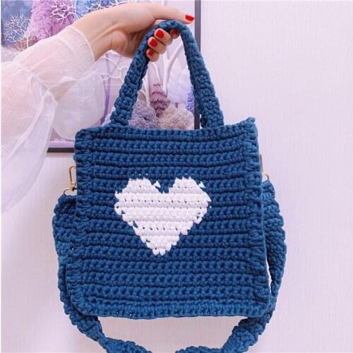 Female Woolen Knitted Braid Criss Cross Handbag Teenager Crochet Winter Korean Fashion Retro Chic Big Capacity Over Shoulder Bag