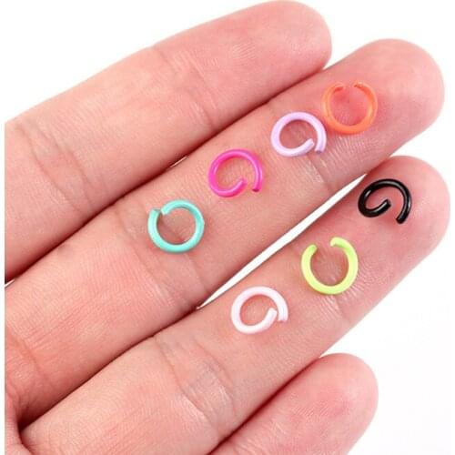 1.2x8mm Colorful Metal Open Loops Jump Rings Split Ring Connectors for Jewelry Making DIY Accessories Supplies 100pcs