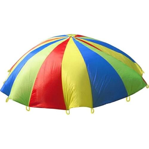 1 Pc1.8m/3m Child Kids Sports Development Outdoor Rainbow Umbrella Parachute Toy Jump-sack Ballute Play Parachute