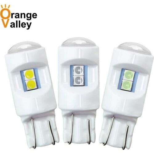 100PCS Ceramic T10 W5W LED Bulbs 194 168 Car Interior Lights Wedge Door Instrument Side Bulb Plate Light Auto Lamp White DC 12V