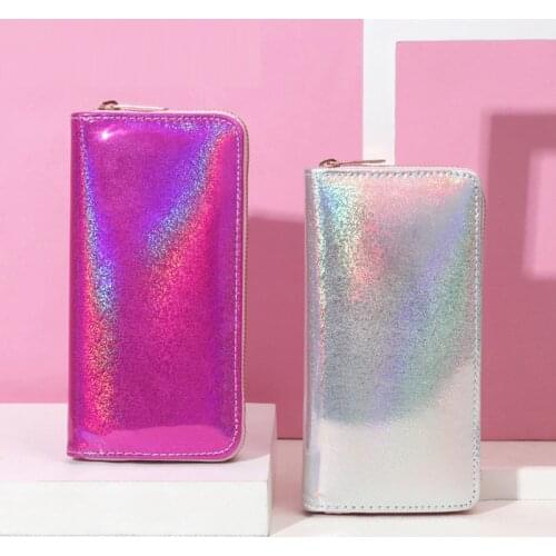 2019 New Women Wallets Zipper Phone Pocket Purse Card Holder Laser Long Wallet Women Clutch Lady Handbags Coin Purse Carteira