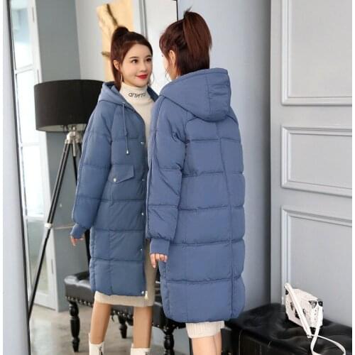 2021 New Winter Down cotton Women Jacket Coat Warm Thicken Women Outwear Hooded Parkas Plus size Loose Casual Long Coats Female