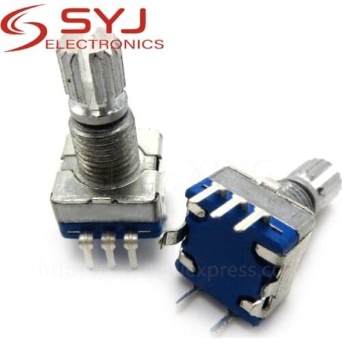 5pcs/lot Half / Plum axis rotary encoder, handle length 15mm / 20mm code switch/ EC11 / digital potentiometer with switch 5Pin