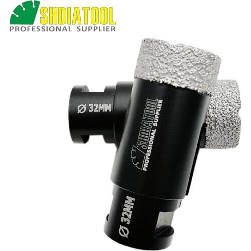SHDIATOOL 2pcs 32mm Vacuum Brazed Diamond Dry Drilling Bits M14 Thread For Porcelain Tile Granite Marble Stone Hole Saw