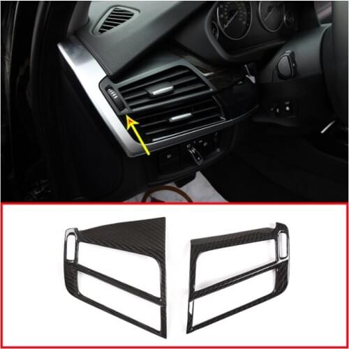 Real Carbon fiber Car Side Air Conditioning Outlet Vent Frame Trim For BMW X5 f15 X6 F16 2014-2018 Accessories left hand drive