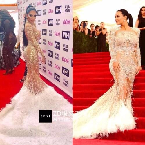 Free Shipping Party Sexy Sparkly AB Crystals Feather suit Kardashians feathered dresses Night bar sexy dresses