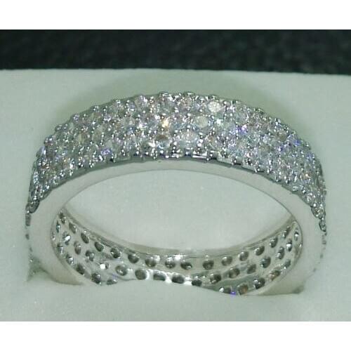 Bohemia style Size 6/7/8/9/10 Fashion jewerly Luxury 10kt white gold filled full AAA CZ Diamonque women Wedding Ring Gift