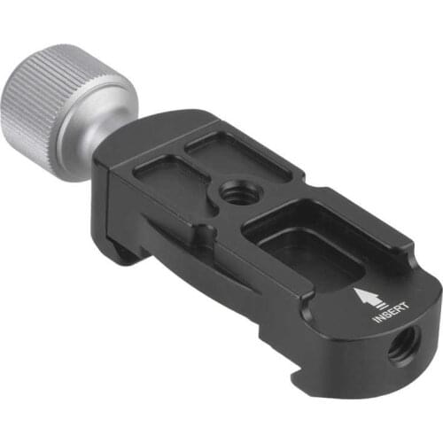 Aluminum Alloy Mini Extension Clamp Clip 4-4.5cm Adjustable with Cold Shoe 1/4" Screw Hole for L Bracket Quick Release Plate