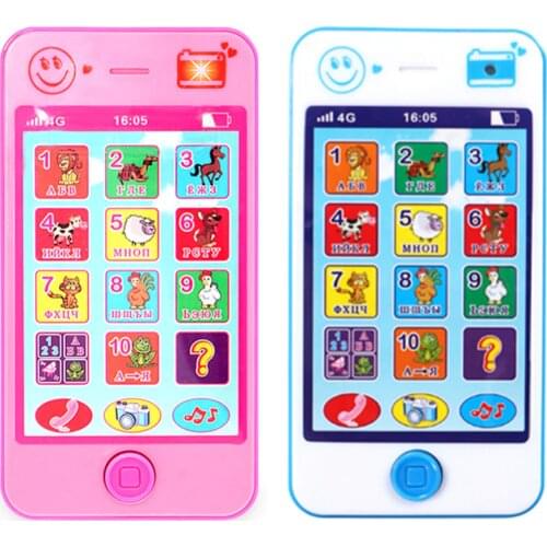 Baby Russian Language Kids Phone Toys Children Educational Simulationp Music Mobile Phone Toys Gift for Baby Children